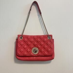 Kate Spade Purse Womens Medium Salmon Dark Pink Quilted Leather Chain Shoulder